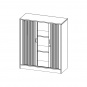 Schrank mit Rollo, 3 OH, Querrolladen, abschließbar, B/H/T 100x118x60cm 